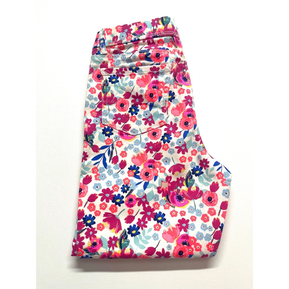 Jordache Girls Floral Crop Jegging Size XL 14-16 Pink Blue Flower Pants 0452